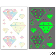 Load image into Gallery viewer, Small Fresh Luminous Tattoo Stickers Waterproof Long Lasting Colorful Luminous Tattoo Stickers Women Body Art Tattoo
