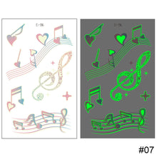 Load image into Gallery viewer, Small Fresh Luminous Tattoo Stickers Waterproof Long Lasting Colorful Luminous Tattoo Stickers Women Body Art Tattoo
