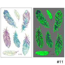 Load image into Gallery viewer, Small Fresh Luminous Tattoo Stickers Waterproof Long Lasting Colorful Luminous Tattoo Stickers Women Body Art Tattoo
