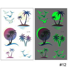 Load image into Gallery viewer, Small Fresh Luminous Tattoo Stickers Waterproof Long Lasting Colorful Luminous Tattoo Stickers Women Body Art Tattoo
