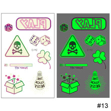 Load image into Gallery viewer, Small Fresh Luminous Tattoo Stickers Waterproof Long Lasting Colorful Luminous Tattoo Stickers Women Body Art Tattoo
