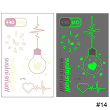 Load image into Gallery viewer, Small Fresh Luminous Tattoo Stickers Waterproof Long Lasting Colorful Luminous Tattoo Stickers Women Body Art Tattoo
