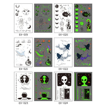 Load image into Gallery viewer, Colorful Luminous Tattoo Sticker Waterproof Long Lasting Luminous Tattoo Sticker Temporary Body Art Tattoo
