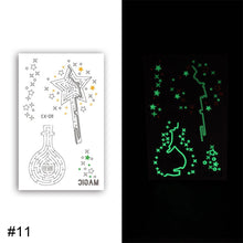 Load image into Gallery viewer, Colorful Luminous Tattoo Sticker Waterproof Long Lasting Luminous Tattoo Sticker Temporary Body Art Tattoo
