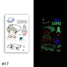 Load image into Gallery viewer, Colorful Luminous Tattoo Sticker Waterproof Long Lasting Luminous Tattoo Sticker Temporary Body Art Tattoo
