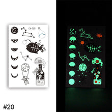 Load image into Gallery viewer, Colorful Luminous Tattoo Sticker Waterproof Long Lasting Luminous Tattoo Sticker Temporary Body Art Tattoo
