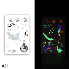Load image into Gallery viewer, Colorful Luminous Tattoo Sticker Waterproof Long Lasting Luminous Tattoo Sticker Temporary Body Art Tattoo

