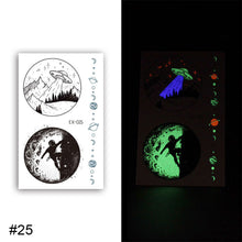 Load image into Gallery viewer, Colorful Luminous Tattoo Sticker Waterproof Long Lasting Luminous Tattoo Sticker Temporary Body Art Tattoo
