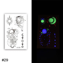 Load image into Gallery viewer, Colorful Luminous Tattoo Sticker Waterproof Long Lasting Luminous Tattoo Sticker Temporary Body Art Tattoo
