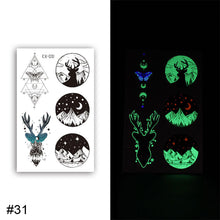Load image into Gallery viewer, Colorful Luminous Tattoo Sticker Waterproof Long Lasting Luminous Tattoo Sticker Temporary Body Art Tattoo
