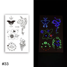 Load image into Gallery viewer, Colorful Luminous Tattoo Sticker Waterproof Long Lasting Luminous Tattoo Sticker Temporary Body Art Tattoo
