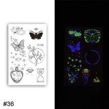 Load image into Gallery viewer, Colorful Luminous Tattoo Sticker Waterproof Long Lasting Luminous Tattoo Sticker Temporary Body Art Tattoo
