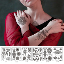 Load image into Gallery viewer, Black Tattoo Sticker Vintage Datura Flower Tattoo Sticker Waterproof Long Lasting Body Art Tattoo Sticker
