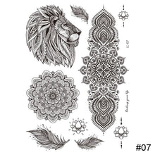 Load image into Gallery viewer, Black Tattoo Sticker Vintage Datura Flower Tattoo Sticker Waterproof Long Lasting Body Art Tattoo Sticker
