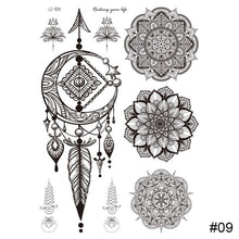 Load image into Gallery viewer, Black Tattoo Sticker Vintage Datura Flower Tattoo Sticker Waterproof Long Lasting Body Art Tattoo Sticker
