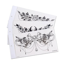 Load image into Gallery viewer, Simple Black White Flower Tattoo Sticker Waterproof Long Lasting Chest Tattoo Sticker Temporary Body Art Tattoo
