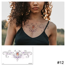 Load image into Gallery viewer, Simple Black White Flower Tattoo Sticker Waterproof Long Lasting Chest Tattoo Sticker Temporary Body Art Tattoo
