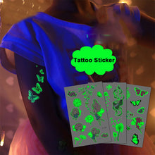 Load image into Gallery viewer, Butterfly Luminous Tattoo Sticker Waterproof Long Lasting Funny Luminous Tattoo Sticker Body Art Tattoo for Kids
