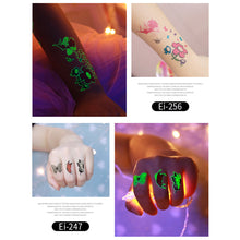 Load image into Gallery viewer, Butterfly Luminous Tattoo Sticker Waterproof Long Lasting Funny Luminous Tattoo Sticker Body Art Tattoo for Kids
