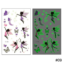 Load image into Gallery viewer, Butterfly Luminous Tattoo Sticker Waterproof Long Lasting Funny Luminous Tattoo Sticker Body Art Tattoo for Kids
