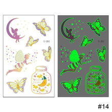 Load image into Gallery viewer, Butterfly Luminous Tattoo Sticker Waterproof Long Lasting Funny Luminous Tattoo Sticker Body Art Tattoo for Kids

