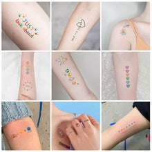 Load image into Gallery viewer, 30pcs/set Colorful Tattoo Stickers Waterproof Temporary Rainbow Line Cute Love Tattoo Stickers Body Art Tattoo
