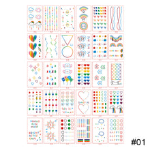 Load image into Gallery viewer, 30pcs/set Colorful Tattoo Stickers Waterproof Temporary Rainbow Line Cute Love Tattoo Stickers Body Art Tattoo
