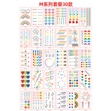 Load image into Gallery viewer, 30pcs/set Colorful Tattoo Stickers Waterproof Temporary Rainbow Line Cute Love Tattoo Stickers Body Art Tattoo
