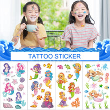Load image into Gallery viewer, Cartoon Mermaid Tattoo Sticker Waterproof Sweatproof Cute Funny Tattoo Sticker Temporary Body Art Tattoo for Kids
