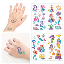 Load image into Gallery viewer, Cartoon Mermaid Tattoo Sticker Waterproof Sweatproof Cute Funny Tattoo Sticker Temporary Body Art Tattoo for Kids
