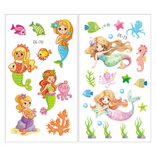 Load image into Gallery viewer, Cartoon Mermaid Tattoo Sticker Waterproof Sweatproof Cute Funny Tattoo Sticker Temporary Body Art Tattoo for Kids
