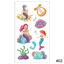 Load image into Gallery viewer, Cartoon Mermaid Tattoo Sticker Waterproof Sweatproof Cute Funny Tattoo Sticker Temporary Body Art Tattoo for Kids
