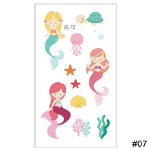 Load image into Gallery viewer, Cartoon Mermaid Tattoo Sticker Waterproof Sweatproof Cute Funny Tattoo Sticker Temporary Body Art Tattoo for Kids
