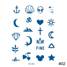 Load image into Gallery viewer, Small Pattern Herbal Tattoo Sticker Finger Cochlear Tattoo Sticker Waterproof Long Lasting Body Art Tattoo
