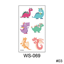 Load image into Gallery viewer, Cartoon Dinosaur Tattoo Sticker Cute Funny Waterproof Sweatproof Tattoo Sticker Temporary Body Art Tattoo for Boys

