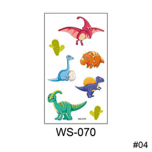Load image into Gallery viewer, Cartoon Dinosaur Tattoo Sticker Cute Funny Waterproof Sweatproof Tattoo Sticker Temporary Body Art Tattoo for Boys
