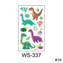 Load image into Gallery viewer, Cartoon Dinosaur Tattoo Sticker Cute Funny Waterproof Sweatproof Tattoo Sticker Temporary Body Art Tattoo for Boys
