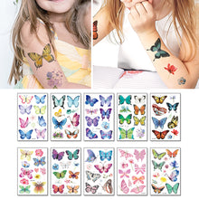 Load image into Gallery viewer, Children Cartoon Colorful Butterfly Tattoo Sticker Waterproof Sweatproof Cute Butterfly Tattoo Sticker Body Art Tattoo
