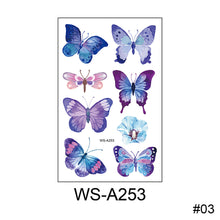 Load image into Gallery viewer, Children Cartoon Colorful Butterfly Tattoo Sticker Waterproof Sweatproof Cute Butterfly Tattoo Sticker Body Art Tattoo
