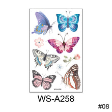 Load image into Gallery viewer, Children Cartoon Colorful Butterfly Tattoo Sticker Waterproof Sweatproof Cute Butterfly Tattoo Sticker Body Art Tattoo
