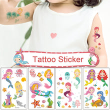 Load image into Gallery viewer, Children Waterproof Sweatproof Tattoo Sticker Cartoon Mermaid Tattoo Sticker Cute Funny Temporary Body Art Tattoo
