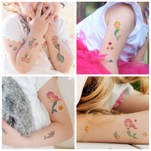 Load image into Gallery viewer, Children Waterproof Sweatproof Tattoo Sticker Cartoon Mermaid Tattoo Sticker Cute Funny Temporary Body Art Tattoo
