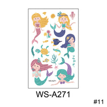 Load image into Gallery viewer, Children Waterproof Sweatproof Tattoo Sticker Cartoon Mermaid Tattoo Sticker Cute Funny Temporary Body Art Tattoo
