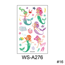 Load image into Gallery viewer, Children Waterproof Sweatproof Tattoo Sticker Cartoon Mermaid Tattoo Sticker Cute Funny Temporary Body Art Tattoo
