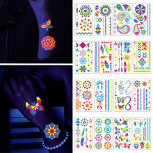 Load image into Gallery viewer, Creative Fluorescent Tattoo Sticker Waterproof Long Lasting Colorful Tattoo Stickers Fluorescent Body Art Tattoo
