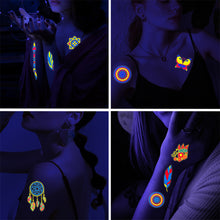 Load image into Gallery viewer, Creative Fluorescent Tattoo Sticker Waterproof Long Lasting Colorful Tattoo Stickers Fluorescent Body Art Tattoo
