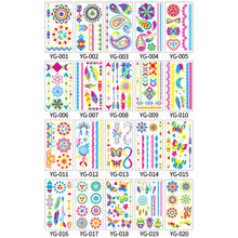 Load image into Gallery viewer, Creative Fluorescent Tattoo Sticker Waterproof Long Lasting Colorful Tattoo Stickers Fluorescent Body Art Tattoo
