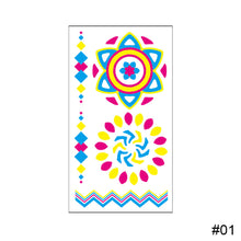 Load image into Gallery viewer, Creative Fluorescent Tattoo Sticker Waterproof Long Lasting Colorful Tattoo Stickers Fluorescent Body Art Tattoo
