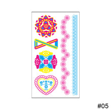 Load image into Gallery viewer, Creative Fluorescent Tattoo Sticker Waterproof Long Lasting Colorful Tattoo Stickers Fluorescent Body Art Tattoo
