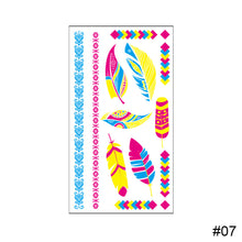 Load image into Gallery viewer, Creative Fluorescent Tattoo Sticker Waterproof Long Lasting Colorful Tattoo Stickers Fluorescent Body Art Tattoo
